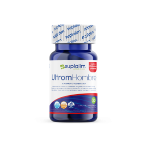 Ultrom Hombre es un multivitamínico para hombres con 23 vitaminas y minerales que fortalece el sistema inmune, energía y salud integral.